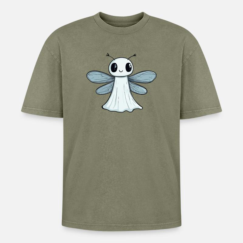 Libelle Halloween Geist - Oversized Unisex Premium Acid-Washed T-Shirt - Grün Acid Wash