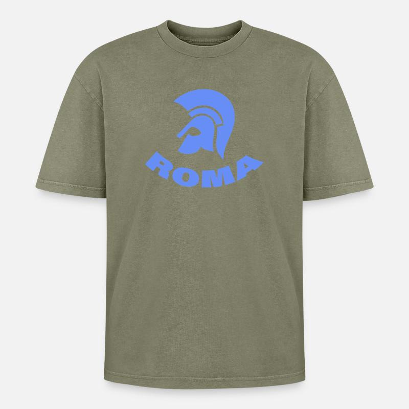 ROM - Oversized Unisex Premium Acid-Washed T-Shirt - Grün Acid Wash