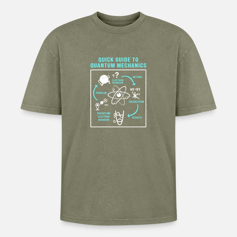 Quantum Physics Quantum Physics Quantum Leap - Oversized Unisex Premium Acid-Washed T-Shirt - acid washed green