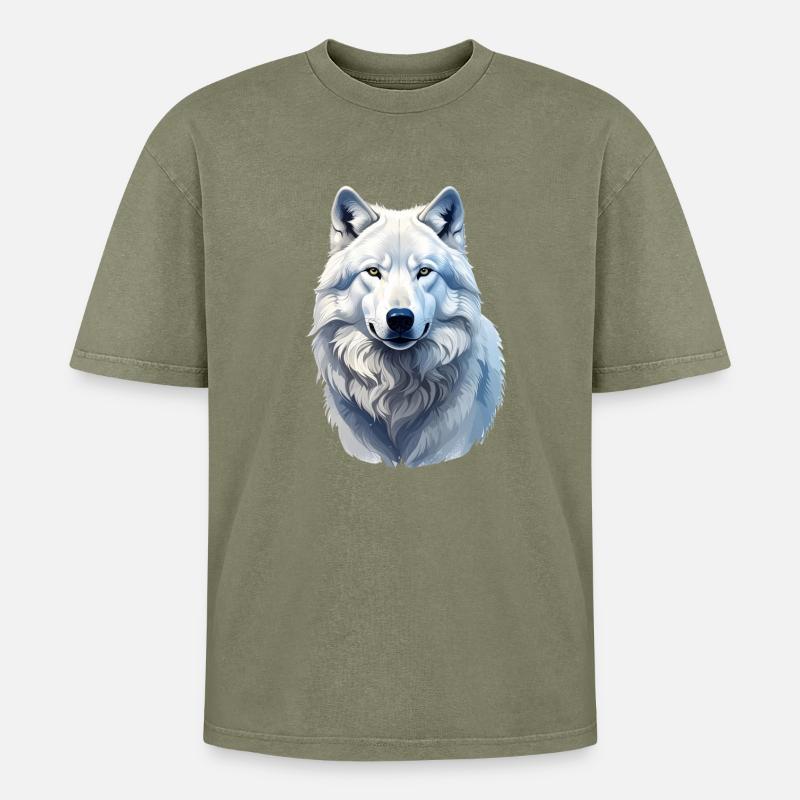 Polarwolf - Oversized Unisex Premium Acid-Washed T-Shirt - Grün Acid Wash