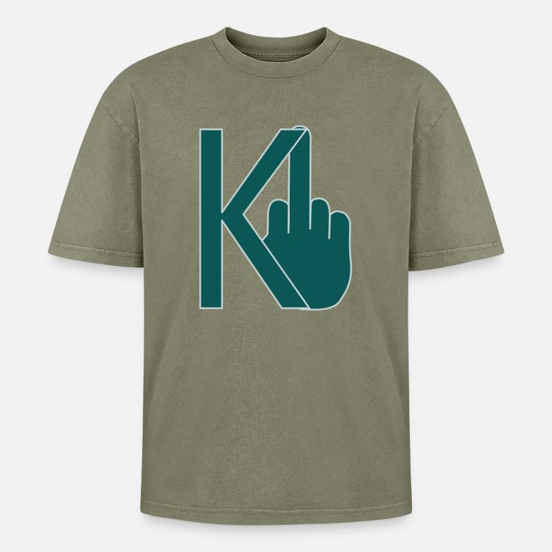 KI - Oversized Unisex Premium Acid-Washed T-Shirt - Grün Acid Wash