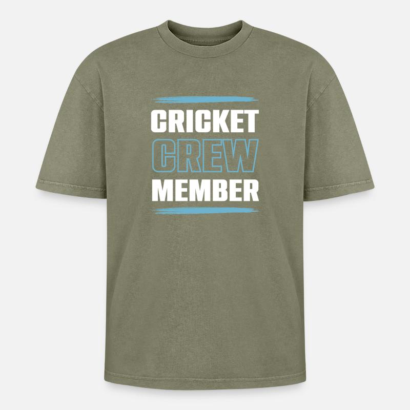 Cricket Crew - Oversized Unisex Premium Acid-Washed T-Shirt - Grün Acid Wash
