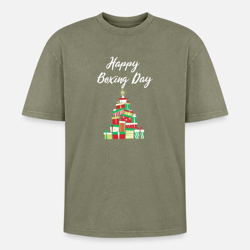 Happy Boxing Day Gift Stack - Oversized Unisex Premium Acid-Washed T-Shirt - acid washed green