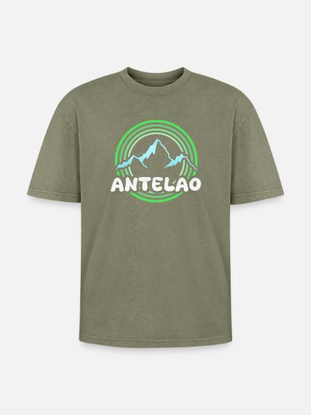 Antelao - T-shirt Premium unisexe oversize acid-washed - vert délavé acide