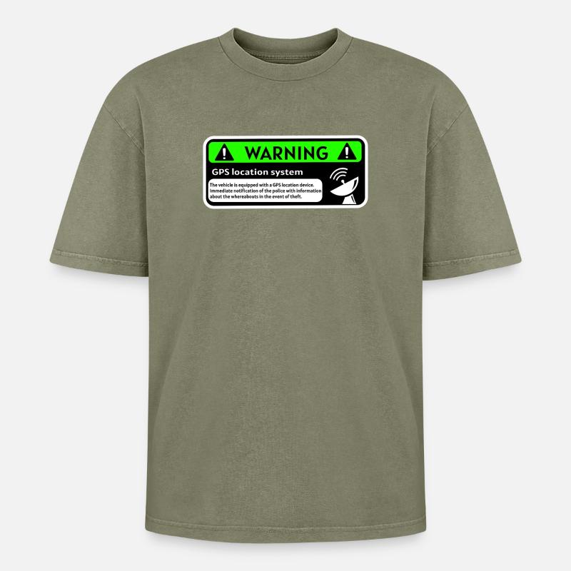 Gps Tracker - T-shirt Premium unisexe oversize acid-washed - vert délavé acide
