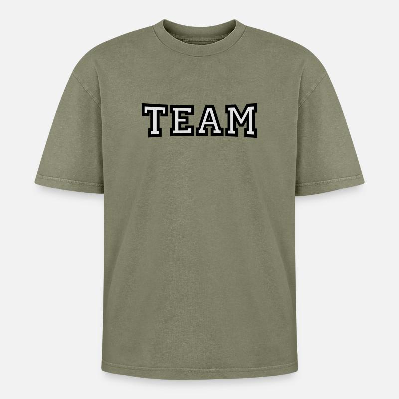 Team - Oversized Unisex Premium Acid-Washed T-Shirt - Grün Acid Wash