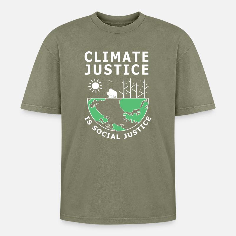 Climate change Environment Environmental protection - Oversized Unisex Premium Acid-Washed T-Shirt - acid washed green