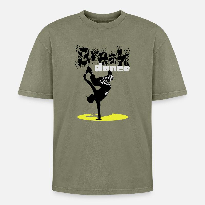 Breakdance flex - Oversized Unisex Premium Acid-Washed T-Shirt - Grün Acid Wash