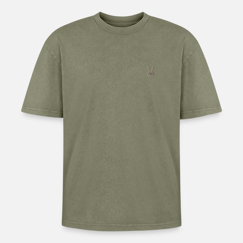 Rabbit - Oversized Unisex Premium Acid-Washed T-Shirt - Grün Acid Wash