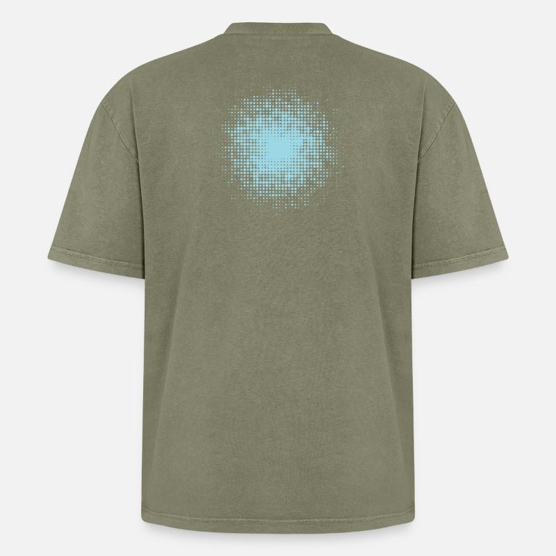 gepunkteter runder Hintergrund hellblau - Oversized Unisex Premium Acid-Washed T-Shirt - Grün Acid Wash