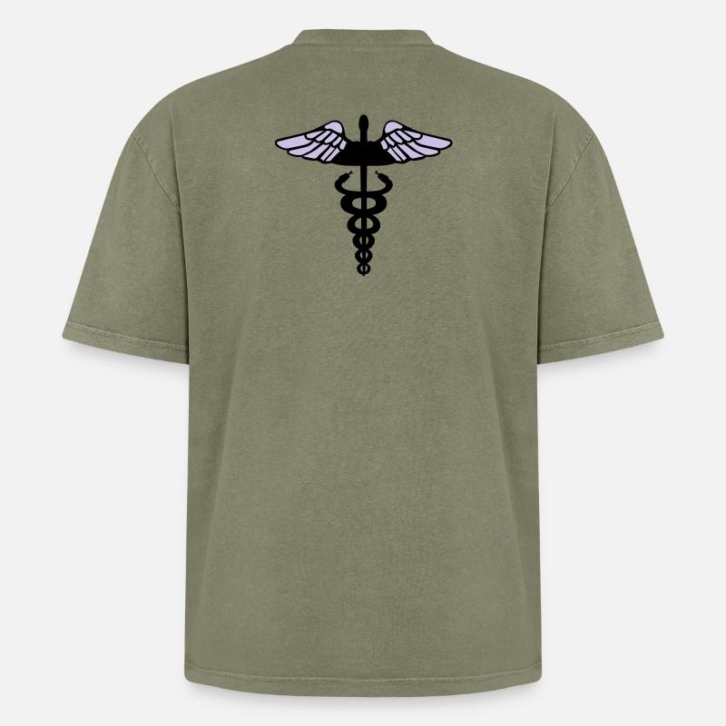 Caduceus - Oversized Unisex Premium Acid-Washed T-Shirt - Grün Acid Wash