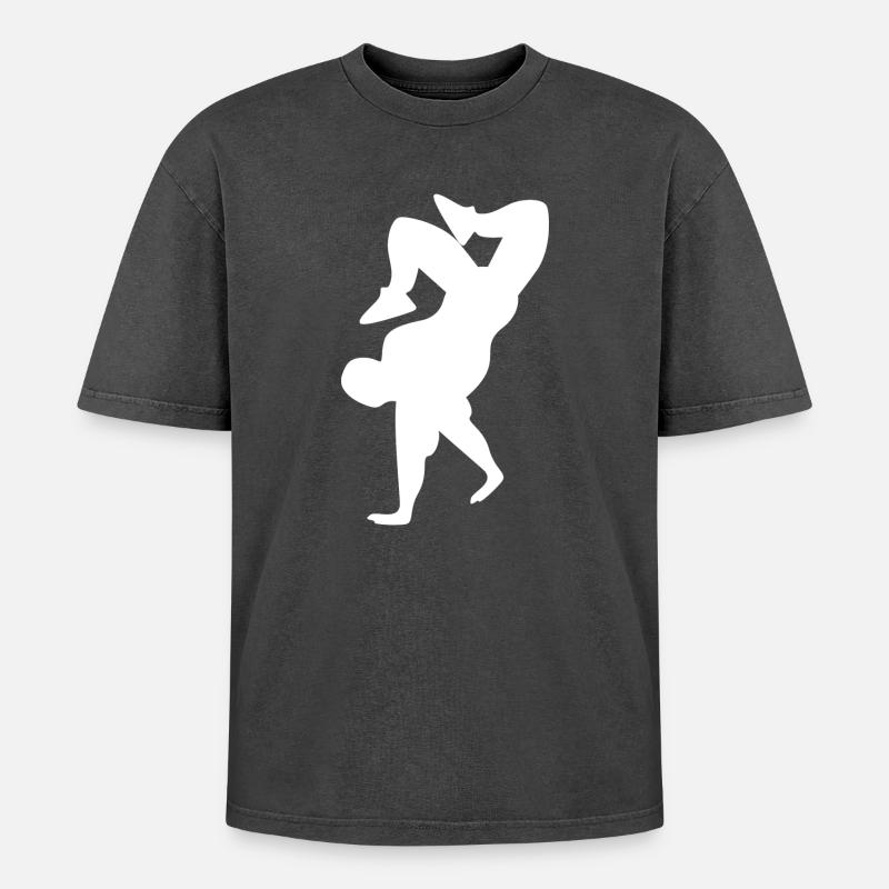 Breakdance - Oversized Unisex Premium Acid-Washed T-Shirt - acid washed black