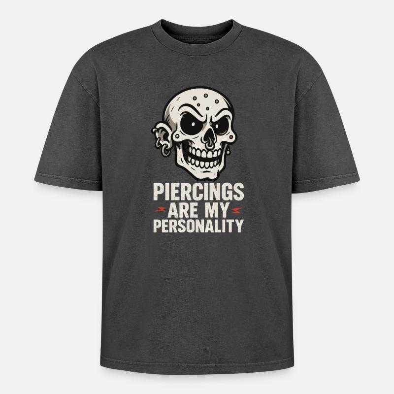 Piercing Addict Body Mod Enthusiast - T-shirt Premium unisexe oversize acid-washed - noir délavé acide