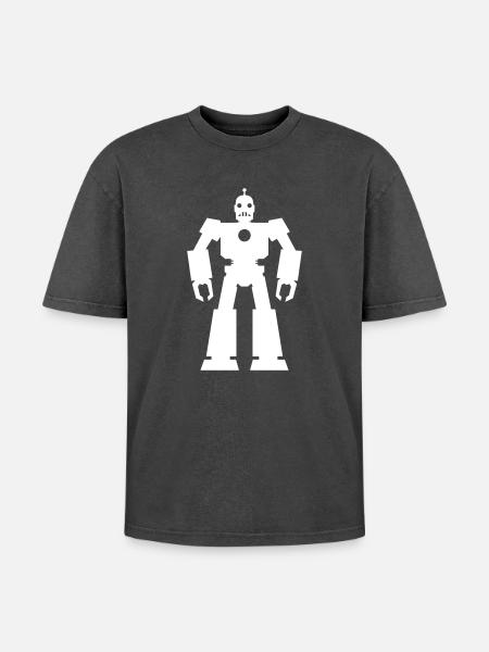 Robots – AI Technology Sci-Fi Nerd Design - Oversized Unisex Premium Acid-Washed T-Shirt - acid washed black
