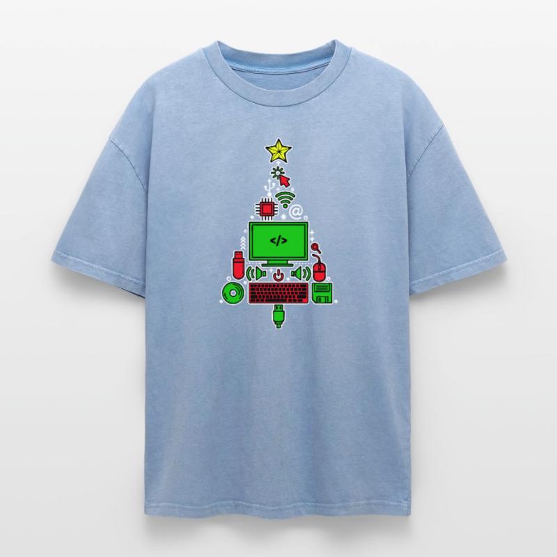 Code Debug Scripting Developer Computer Geek Oversized Unisex Premium Acid-Washed T-Shirt