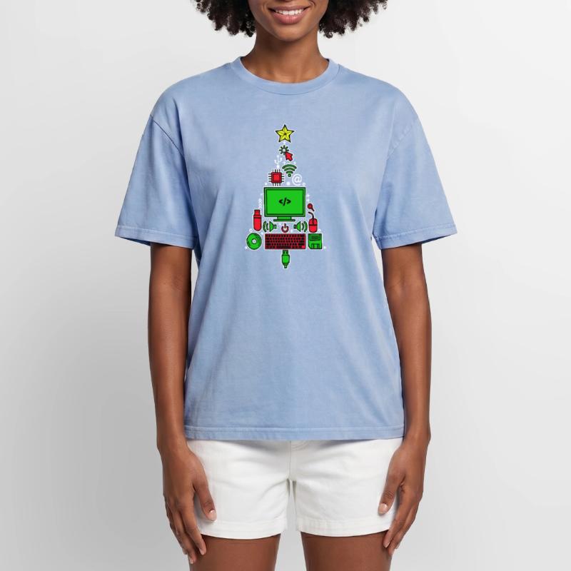 Code Debug Scripting Developer Computer Geek Oversized Unisex Premium Acid-Washed T-Shirt