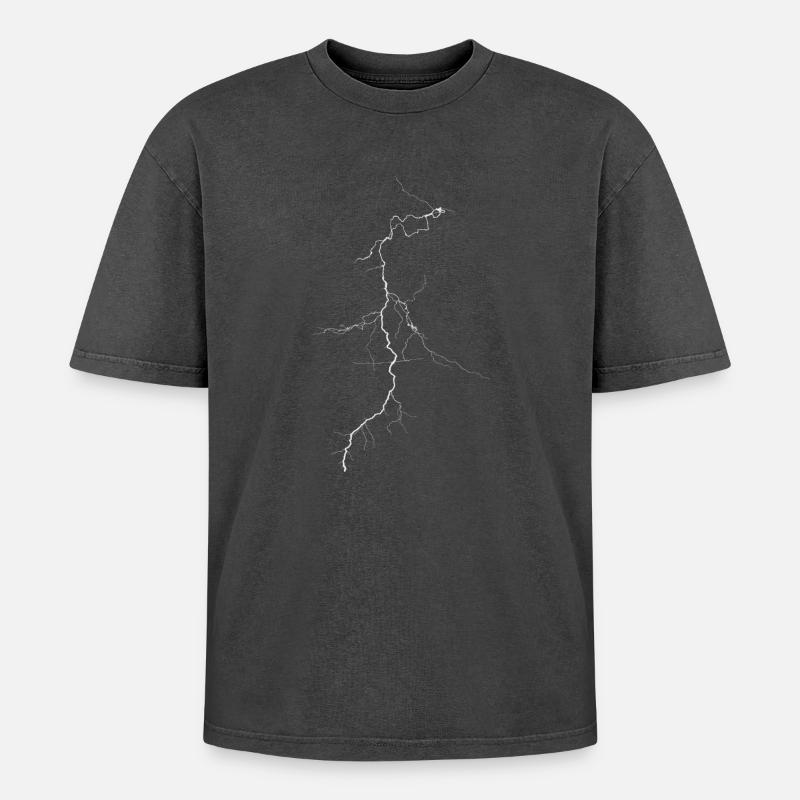 Blitz - Oversized Unisex Premium Acid-Washed T-Shirt - Schwarz Acid Wash