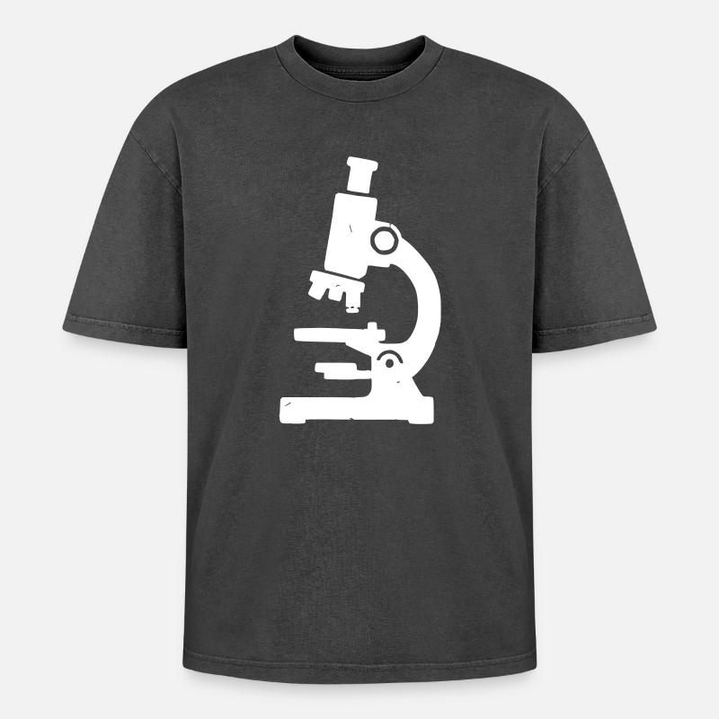 Microscope Stamp Texture - Oversized Unisex Premium Acid-Washed T-Shirt - acid washed black