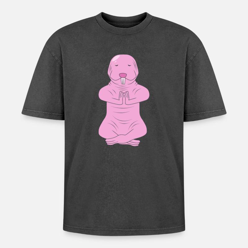 Chiot de sable - T-shirt Premium unisexe oversize acid-washed - noir délavé acide