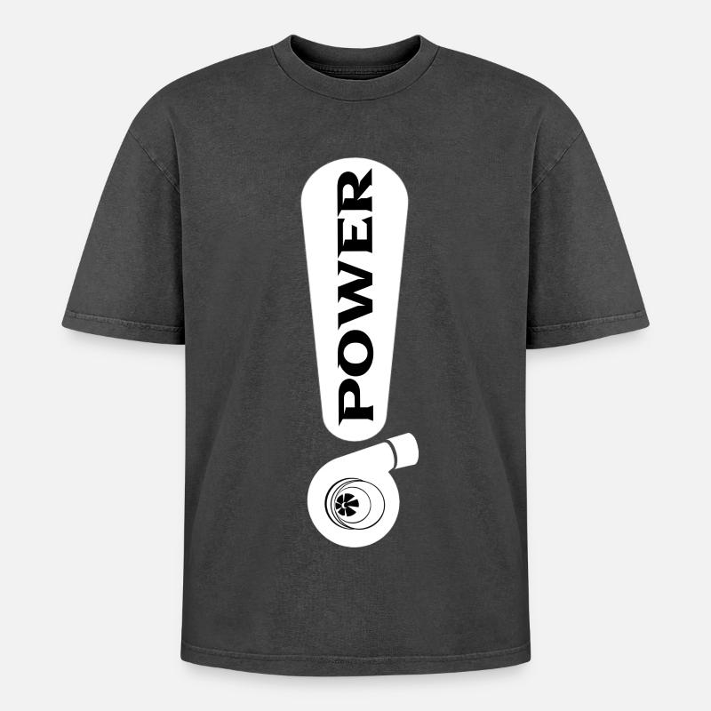 Turbo - T-shirt Premium unisexe oversize acid-washed - noir délavé acide