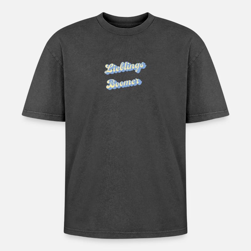Lieblings Boomer Retro Script - Oversized Unisex Premium Acid-Washed T-Shirt - Schwarz Acid Wash