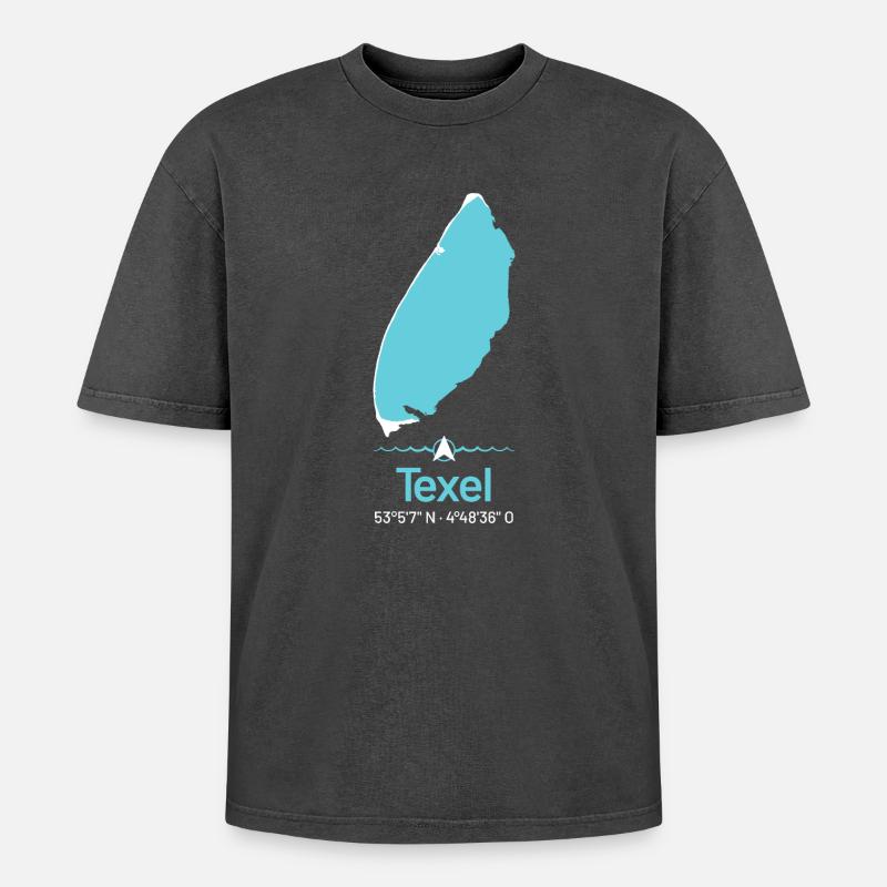 Texel | Design map - Oversized Unisex Premium Acid-Washed T-Shirt - acid washed black