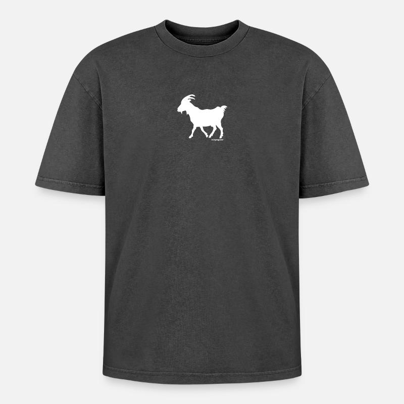 Sündenbock Silhouette - Oversized Unisex Premium Acid-Washed T-Shirt - Schwarz Acid Wash