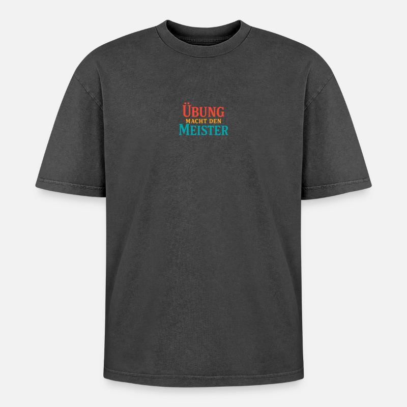 Practice forging the Master - Oversized Unisex Premium Acid-Washed T-Shirt - acid washed black