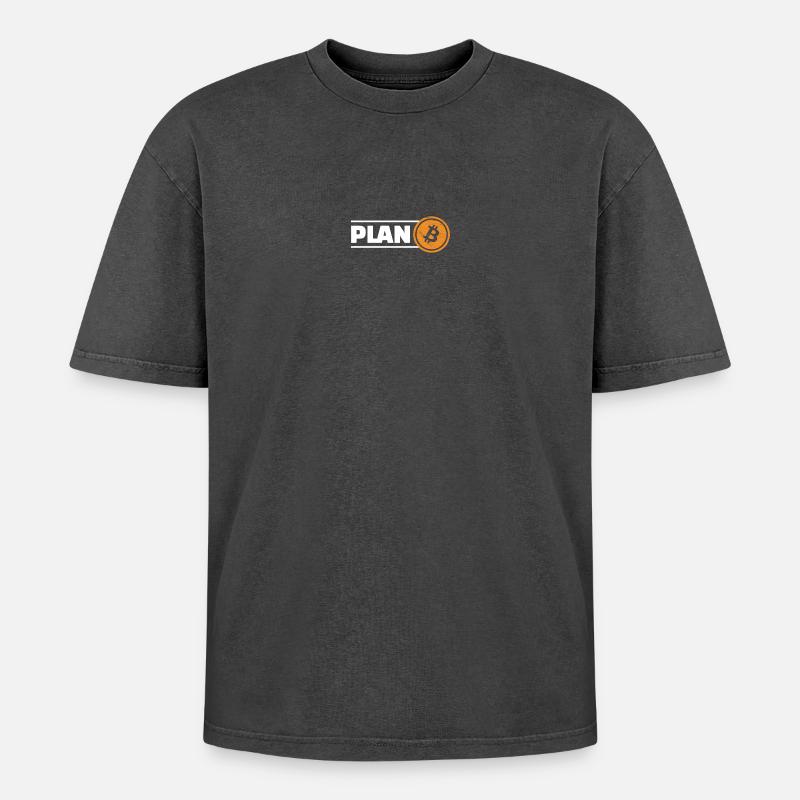 Bitcoin Plan B - T-shirt Premium unisexe oversize acid-washed - noir délavé acide