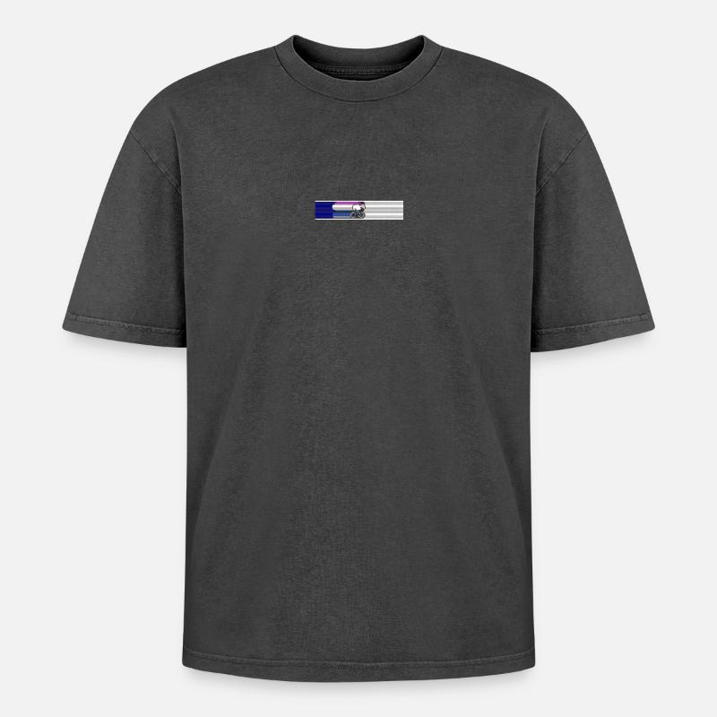 Tri Radfahren - Oversized Unisex Premium Acid-Washed T-Shirt - Schwarz Acid Wash