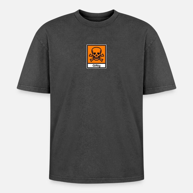 Vénéneux - T-shirt Premium unisexe oversize acid-washed - noir délavé acide