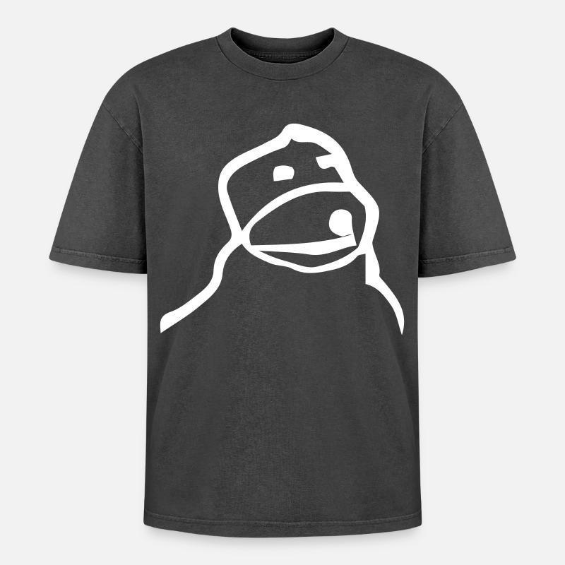 Flat Eric - Oversized Unisex Premium Acid-Washed T-Shirt - Schwarz Acid Wash