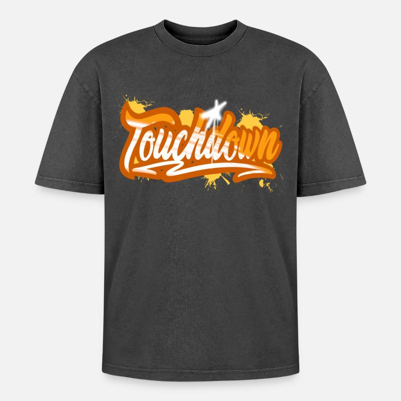 Touchdown - T-shirt Premium unisexe oversize acid-washed - noir délavé acide