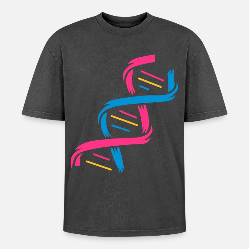 La structure d'une molécule d'ADN - T-shirt Premium unisexe oversize acid-washed - noir délavé acide