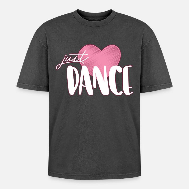 Dance - Oversized Unisex Premium Acid-Washed T-Shirt - acid washed black