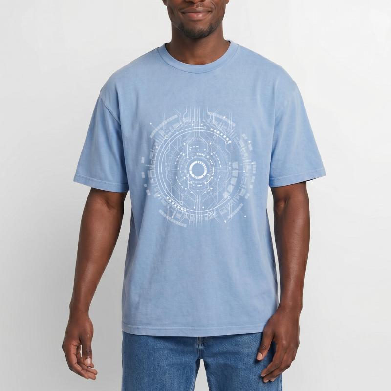 computer c-base stern space cpu nerd pc coder star Oversized Unisex Premium Acid-Washed T-Shirt