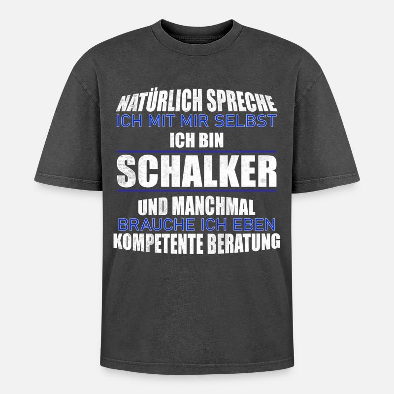 Schalker advice gift idea - Oversized Unisex Premium Acid-Washed T-Shirt - acid washed black