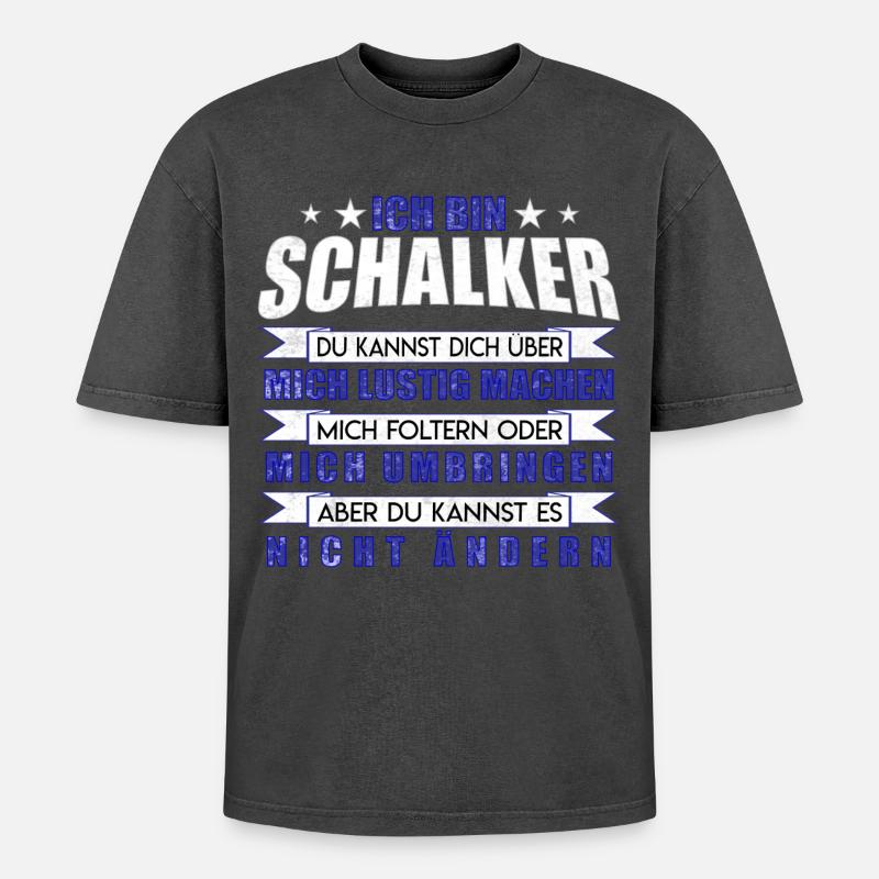 Ich bin Schalker | Fan Design Geschenkidee - Oversized Unisex Premium Acid-Washed T-Shirt - Schwarz Acid Wash