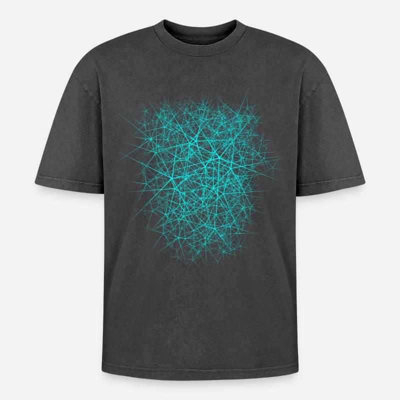 Nano Struktur - Textur Design - Oversized Unisex Premium Acid-Washed T-Shirt - Schwarz Acid Wash