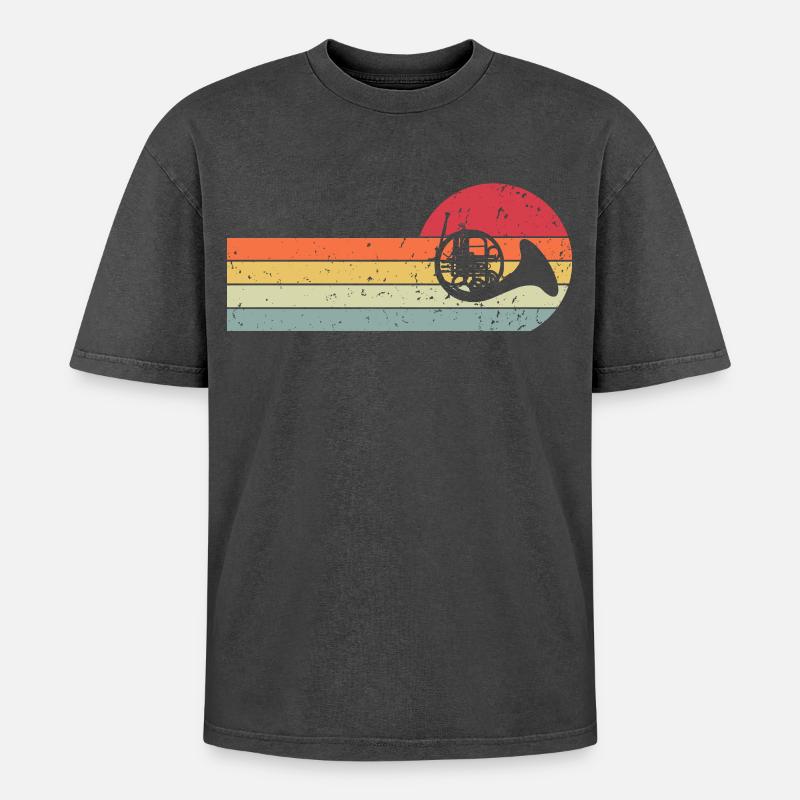 Bugle - Oversized Unisex Premium Acid-Washed T-Shirt - acid washed black