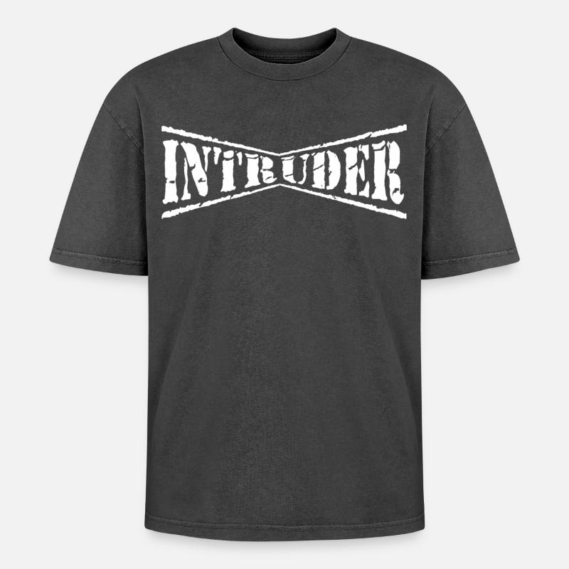 intruder hacker eindringling clan sticker computer - Oversized Unisex Premium Acid-Washed T-Shirt - Schwarz Acid Wash