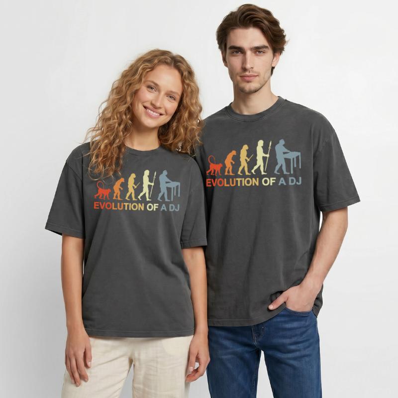 Evolution eines DJ Oversized Unisex Premium Acid-Washed T-Shirt