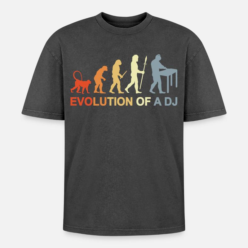 Évolution d’un DJ - T-shirt Premium unisexe oversize acid-washed - noir délavé acide