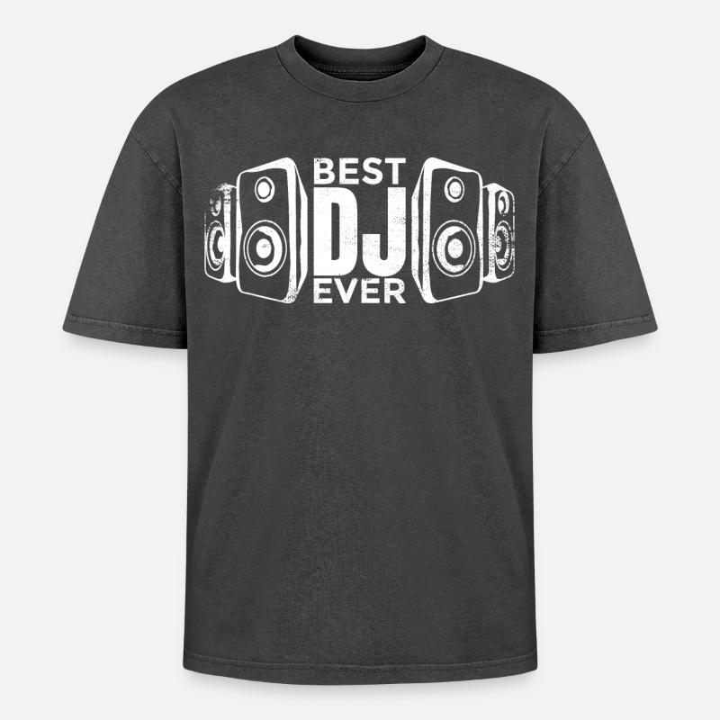 Bester DJ - Oversized Unisex Premium Acid-Washed T-Shirt - Schwarz Acid Wash