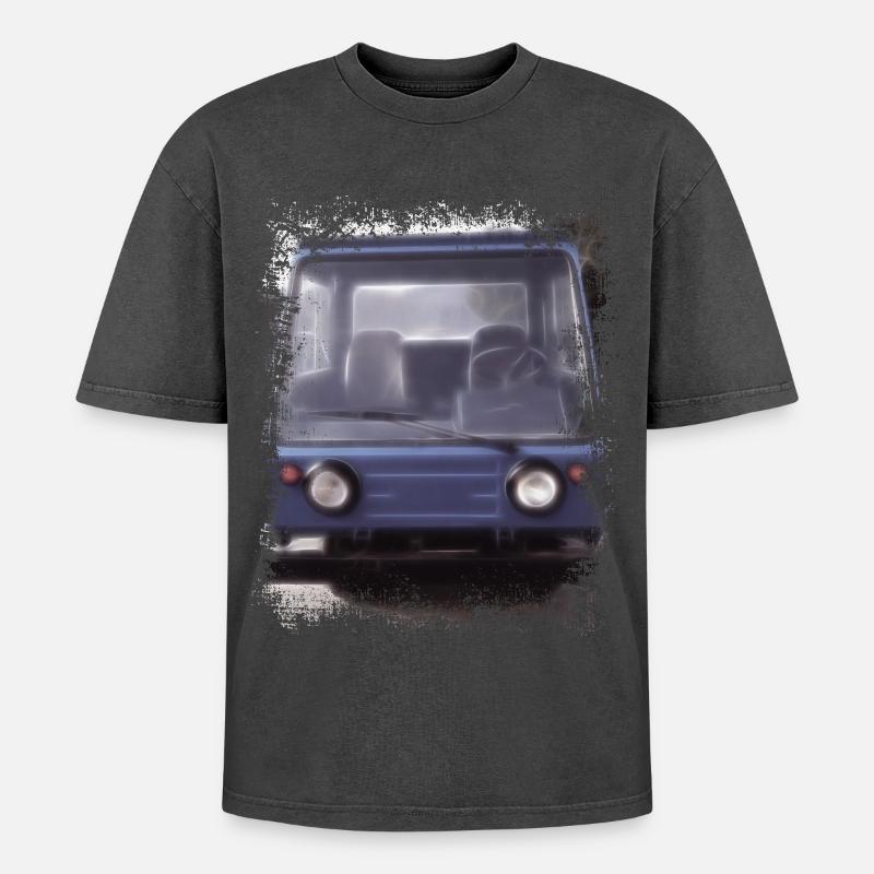 Multicar M25 - Oversized Unisex Premium Acid-Washed T-Shirt - acid washed black