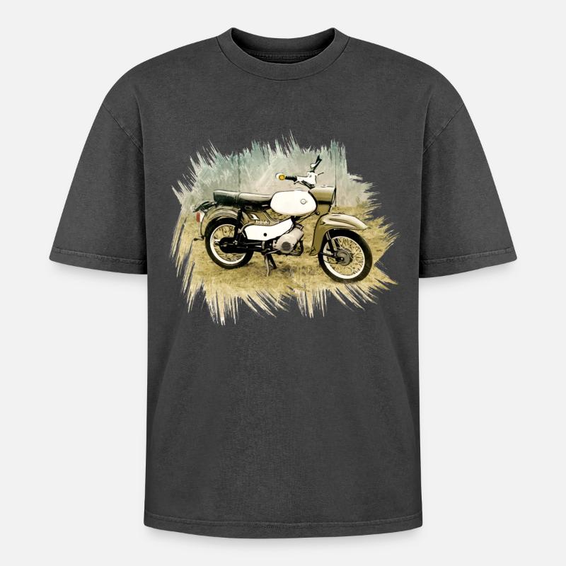 Simson SR 4/4 Hawk - T-shirt Premium unisexe oversize acid-washed - noir délavé acide