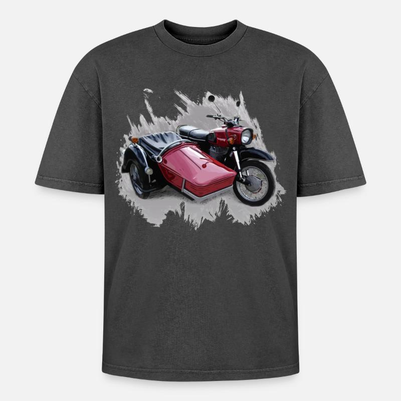 Simson Schwalbe Duo - T-shirt Premium unisexe oversize acid-washed - noir délavé acide