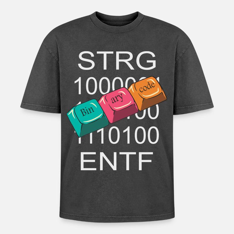 Computer Nerd - Oversized Unisex Premium Acid-Washed T-Shirt - Schwarz Acid Wash