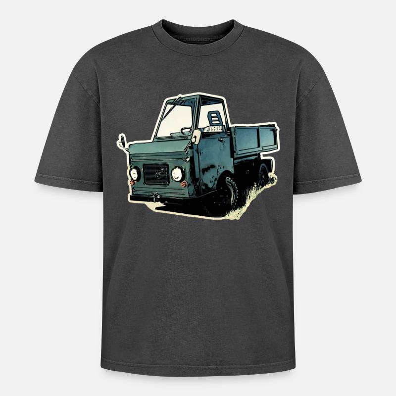 Multicar M22 - Oversized Unisex Premium Acid-Washed T-Shirt - Schwarz Acid Wash