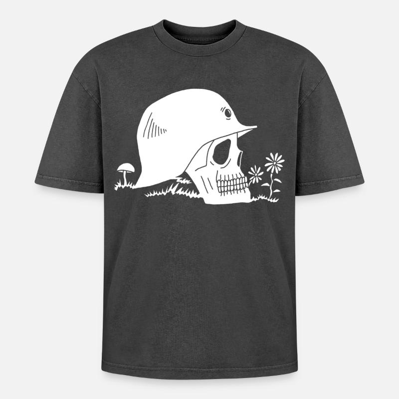 Ex-serviceman - Oversized Unisex Premium Acid-Washed T-Shirt - acid washed black